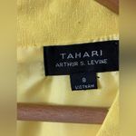 Calvin Klein TAHARI Women's Textured Yellow Sleeveless Midi Dress w/Faux Belt Lined - Size 8 Photo 2