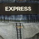 EXPRESS  Denim Shorts Womens 2 Two Tone Shortie High Rise Stret Cutoff Retro Photo 3