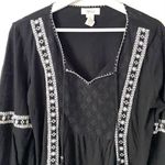 Style & Co  boho bell sleeve tassel black small Photo 2