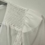 NBD X by  White Peplum Lace Trim Surplice Neck Blouson Sleeve Office Blouse Sz XS Photo 5