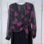 Formal cocktail wrap dress black and burgundy wedding size 6 Photo 3