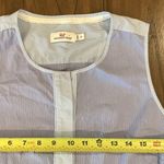 Vineyard Vines  Blue pin Stripe Shirt shift tier ruffle hem knee length dress 8 Photo 7