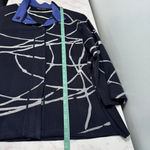 Ming Wang  Navy Blue White Blazer Jacket Sweater Cardigan XL Photo 11