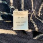 Garnet Hill Striped V Neck 100% Linen Sweater Blue White M Preppy Natural Fibers Photo 3