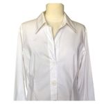 Andre Oliver White Button Down Shirt Blouse Collared Long Sleeve Women's Size 12 Photo 1