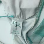 Kona Sol  Bikini Top Tie Back Printed Removable Cups Blue Green M Photo 2