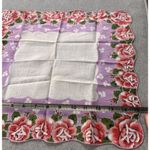 NWT Vintage Bonart Queen Size Beauty Woman's Handkerchief 15" Floral 50's Photo 3