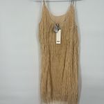 sophyline paris Beige Fringe Mini Dress NWT size S Tan Photo 3