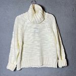 Cozy Casual  Sweater Womens S Cream Turtleneck Ribbed Chunky Pullover Sweater NEW Photo 0