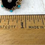 14K yellow gold, onyx, turquoise and diamond ring, vintage, size ~7 Gold Photo 14