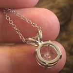 Vintage 80s round CZ silver plated chain necklace Photo 7