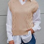 Sweater Vest Women Knitted V Neck Oversized Sweaters Sleeveless Knitwear Tank Photo 1