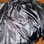 Emporio & co black leather feminine ruffled design zip up jacket! Size L Photo 9