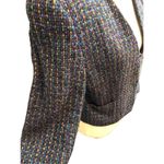Vintage Michelle petites confetti blue wool blend boucle tweed short blazer Blue Size 8P Photo 2