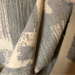Chelsea and Violet Metallic Wool Blend Abstract Striped Sweater Tan Grey Large Photo 5