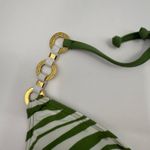 La Blanca PLAYA BY  Bikini Top Medium Swim Green Zebra Resort Beach String Gold Photo 6