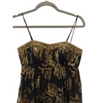 Cache VTG Y2K 90s ‎ BLK Gold Silk Babydoll Cocktail Dress Beaded WhimsyGoth XS-2 Photo 4