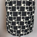 Banana Republic Skirt Cotton Silk Black White Abstract Blocks Pencil Pockets 4 Photo 4