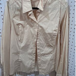 Maxine of Hollywood 4/$16 Maxine Womens Button Down Shirt Beige Long Sleeve Collared 14 Business Photo 0