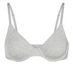 SKIMS  Cotton Jersey T-Shirt Underwire Bra‎ Light Heather Grey Size 34C Photo 1
