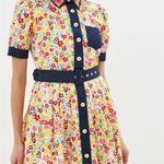 United Colors Of Benetton  Floral Button-Down Dress with Navy Accents Photo 2