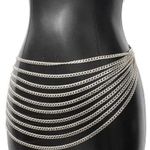 Boutique Silver Draped Chain Belt Photo 0