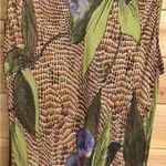 Vintage Nostalgia Size Large Rustic Floral Alligator Print Slinky Maxi Dress Green Photo 1