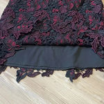 Kobi Lace Dress Black Maroon Tie Belt Lined Size S Cocktail Evening Formal Photo 11