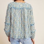 Anthropologie Maeve Avery Pleated Botanical Peasant Blouse Size XS Photo 10