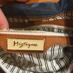 Mystique Boutique Blue Satchel Bag With Brown Leather Accents Shoulder Handbag Purse Photo 4