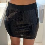NWOT Women size small black sequin skirt bodycon tight party Y2K elastic fitted Photo 1