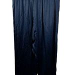 Madewell NEW Drapey Tapered Pleat Satin Blue Relaxed Fit Pants Women's Medium Photo 2