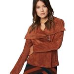 BLANK NYC SL8 by  Rust Brown Soft Faux Suede Zipper Moto Jacket Photo 0