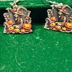 Halloween Pumpkin and Witch Earrings​ Orange Photo 3