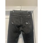 KanCan Mid Rise Tapered Leg Jeans Size 15/31 Black Wash Stretch Denim Frayed Hem Photo 4