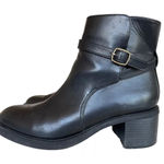 LOFT  Women Heel Ankle Boots Black Size 10M Faux Leather Zip Photo 0