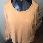 American Eagle  Soft and Sexy plush raw hem mustard yellow high low tee Photo 0