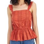 Planet Gold Cotton Crochet-trim Flutter-strap Tank Peplum Lace Whimsygoth Fairy Photo 0