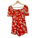 Urban Outfitters  UO Lula Red Floral Short Sleeve Romper XS Photo 44