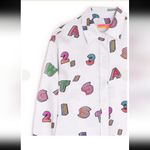 NWOT Vilagallo White Graphic Button Photo 5