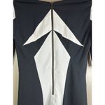 Helmut Lang Black Light Grey/ Black Half Sleeves Fitted Criss-Cross Dress Size 2 Photo 7