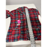Woman’s Alexander Del Rosa Small Red Plaid 2 Piece Sleepware Set Flannel Photo 7