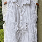Song of Style White Sleeveless Top with Lace up Corset Style Detail Size L Photo 0