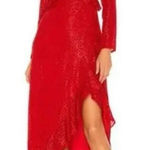 House of Harlow  X Revolve red ruffled midi dress small Photo 0