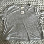 Bozzolo Gray Crop T-Shirt with Crew Neck and Short Sleeves Photo 0