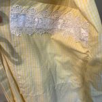Celestial Dreams Women's XL Yellow White Gingham Lace Grandma Long Sleeve Robe Photo 5
