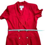 Vintage J. Taylor Red Dress Double Breasted Blazer Style Fitted Bodice Collar Size 6 Photo 9