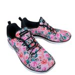 Skechers Pink Floral Memory Foam Lightweight Lace Up Sneakers Women's Size 8.5 Photo 1
