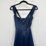 Lulus NEW  Admirably Chic Navy Blue Satin Lace-Up Mini Dress With Pockets Medium Photo 6