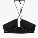 ZARA NWT SATIN BEADED TIE FRONT TOP Photo 7